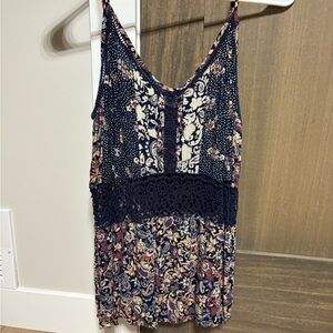 Daytrip Floral Patterned Top - Navy, Pink, Cream